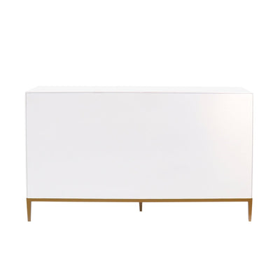 Canvello Victoria Ivory Sideboard, 4 Doors, 2 Drawer with Bronze Metal Frame - Canvello