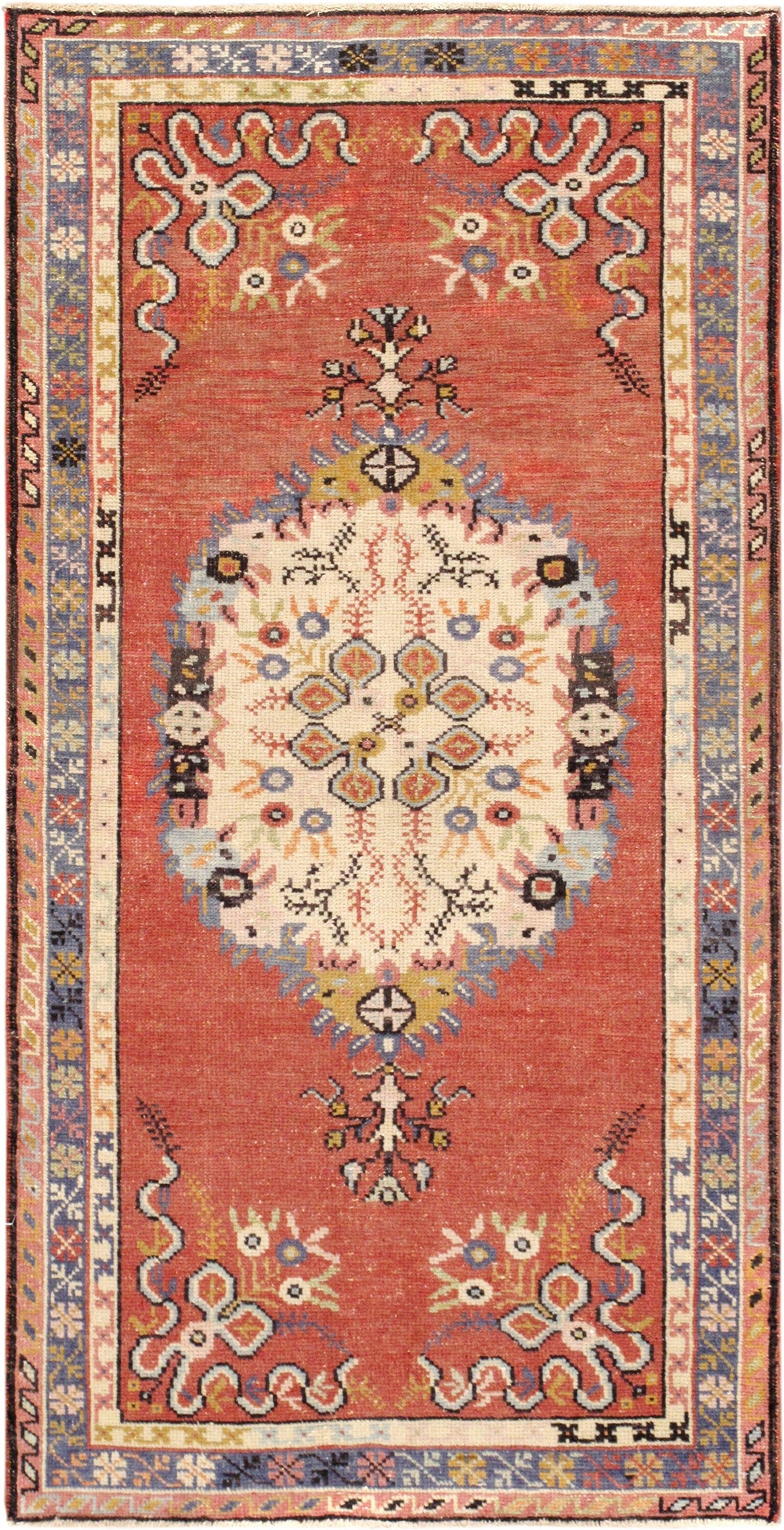 Canvello Vintage Anatolian Coral Wool Area Rug- 3' X 5'9"