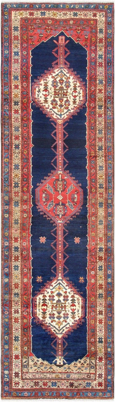 Canvello Vintage Ardabill Navy Blue Runner Rug - 3'1" X 11'5" - Canvello