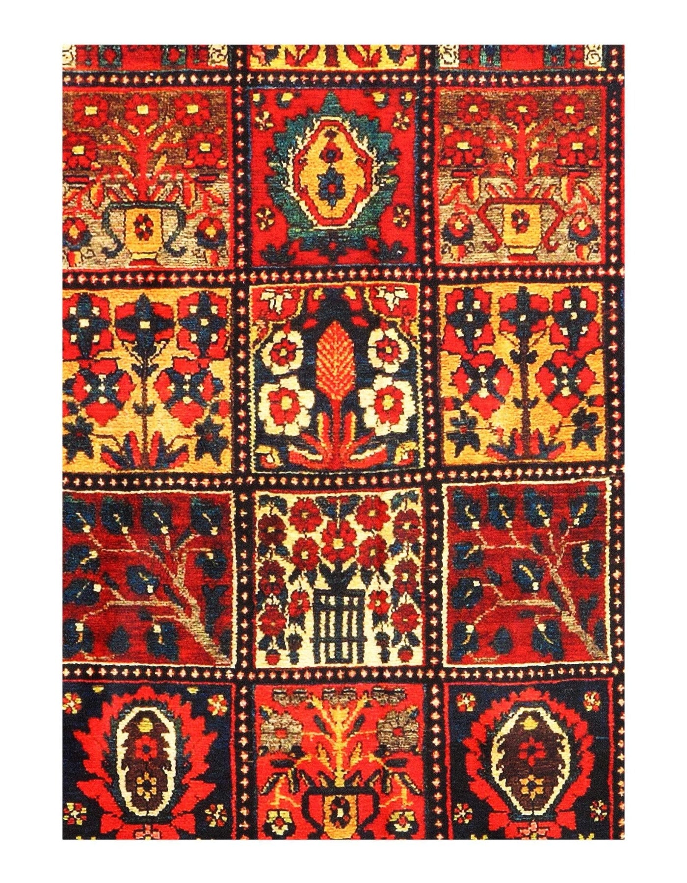 Canvello Vintage Bakhtairi Design Velvet table Cloth - 3' X 3' - Canvello