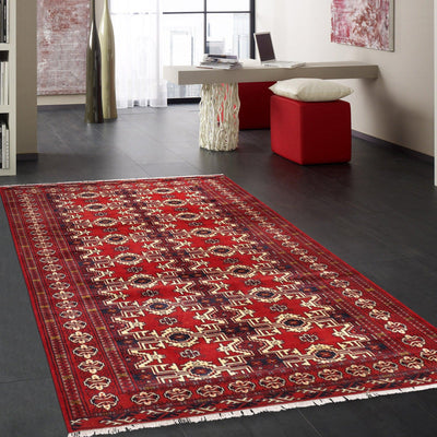 Canvello Vintage Balouch Large Red Area Rugs - 3'11" X 5'4"