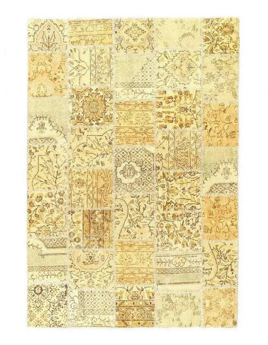 Canvello Alfombra de área de patchwork turco beige vintage - 5'11'' X 8'11''