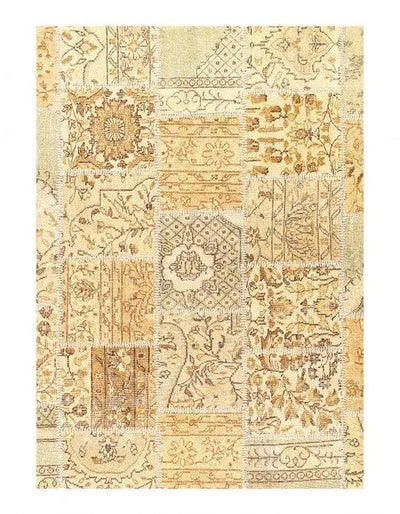 Canvello Vintage Beige Turkish Patchwork Area Rug - 5'11'' X 8'11'' - Canvello