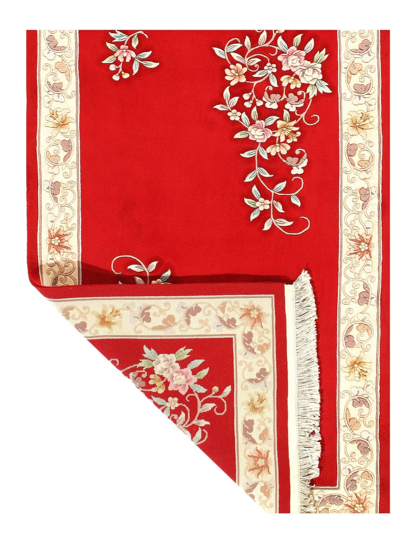 Canvello Vintage Chinese Peking Designer Red Rug - 4'11'' X 8'1'' - Canvello