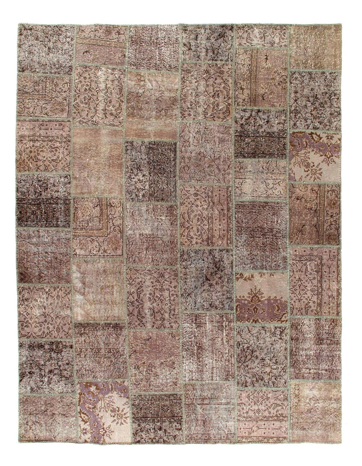 Canvello Vintage color gris alfombra turca de patchwork - 8' x 10'