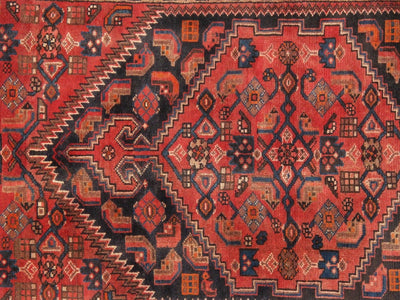 Canvello Vintage Hamadan Navy And Rust Rug - 4'3" X 6'8" - Canvello