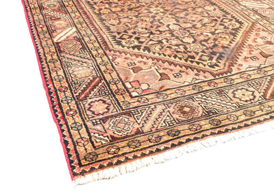 Canvello Vintage Hamadan Red And Brown Area Rugs - 3'7" X 10'8"