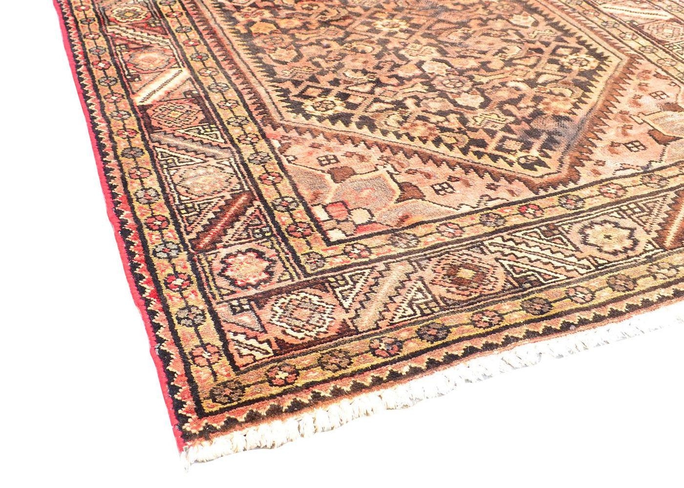 Canvello Vintage Hamadan Red And Brown Area Rugs - 3'7" X 10'8" - Canvello