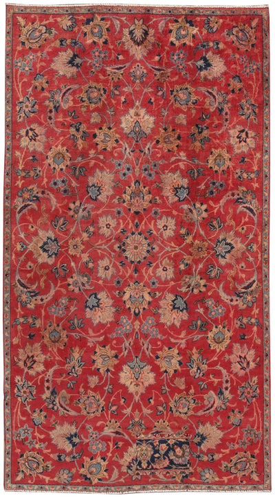 Canvello Vintage Hamadan Red Blue Area Rug - 4'3" X 8'10" - Canvello