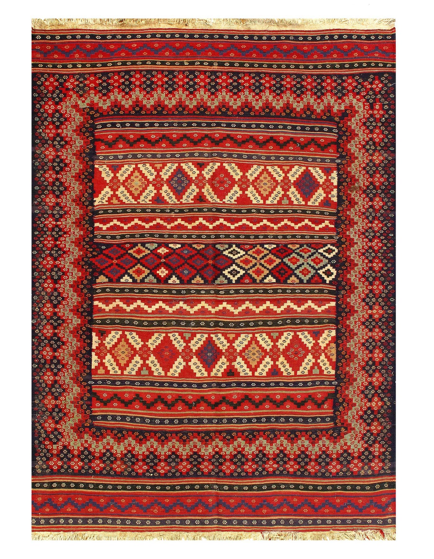Canvello Vintage Hand Knotted Bakhtiari Red Rug - 4'6'' X 6'2''