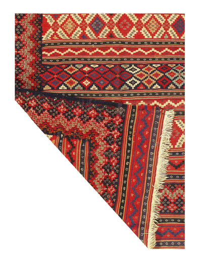 Canvello Vintage Hand Knotted Bakhtiari Red Rug - 4'6'' X 6'2''