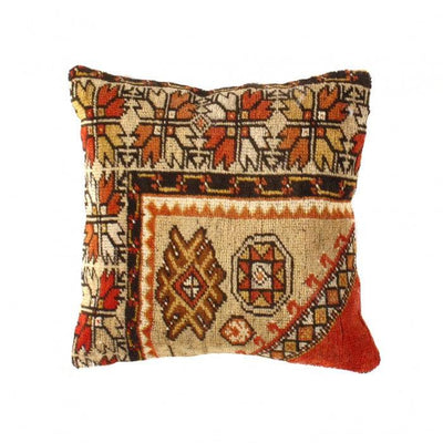 Canvello Vintage Hand Knotted Rug Pillow - 16" X 16" - Canvello