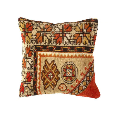 Canvello Vintage Hand Knotted Rust Throw Pillow