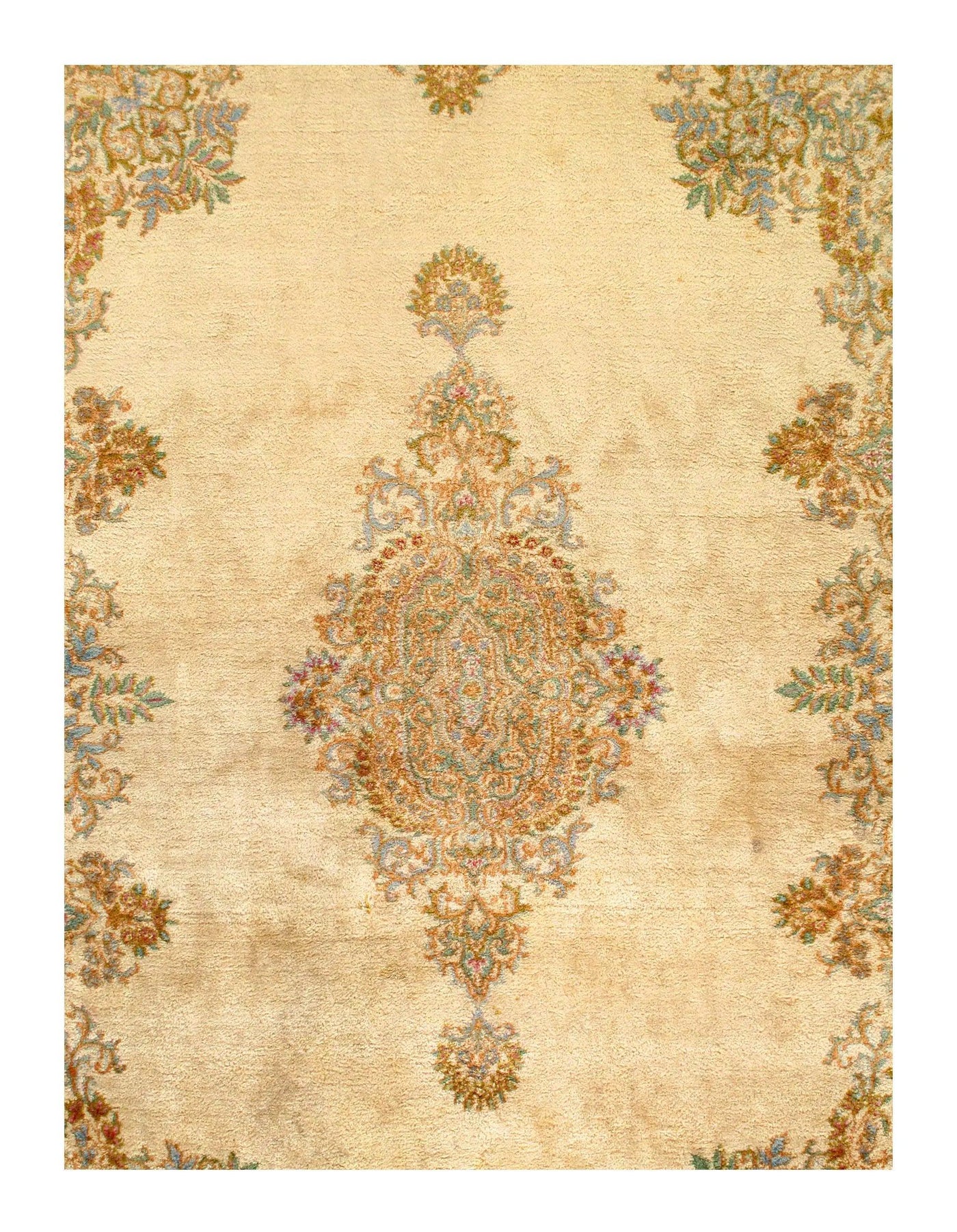 Canvello Vintage Hand Knotted Persian Kerman Rug - 8'11'' X 12'11''