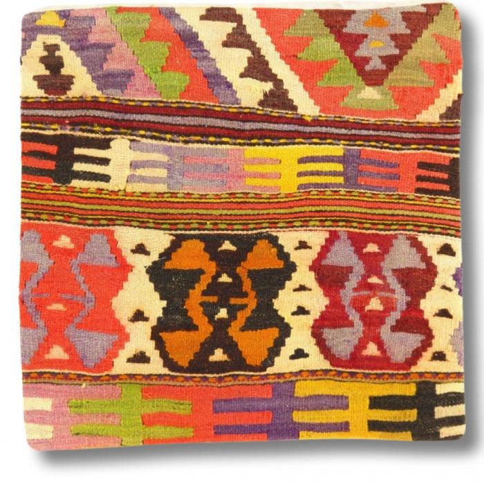 Canvello Vintage Hand Knotted Turkish Kilim Pillow - 20"x 20" - Canvello