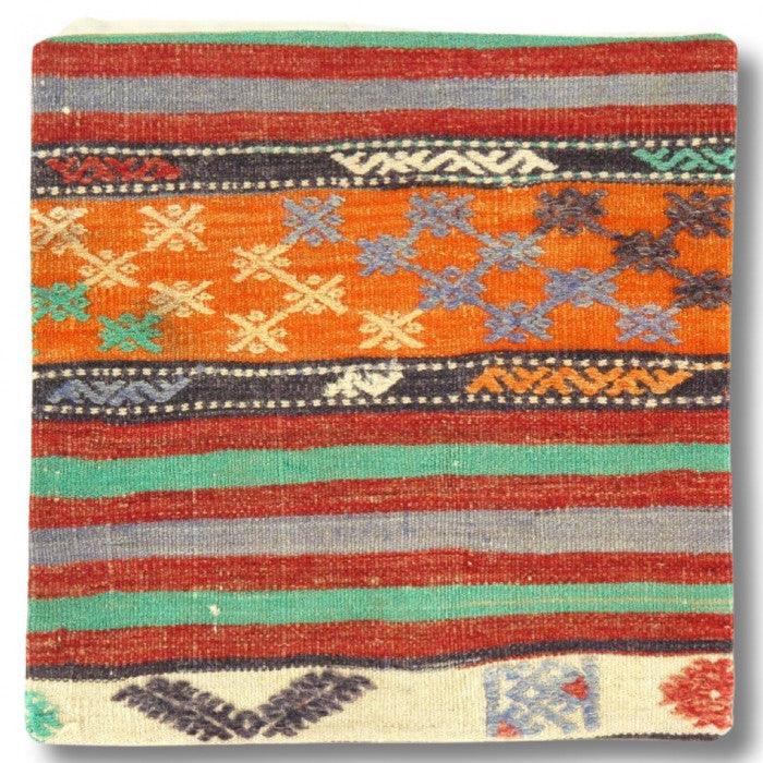 Canvello Vintage Hand Knotted Turkish Kilim Pillow - 20"x 20" - Canvello