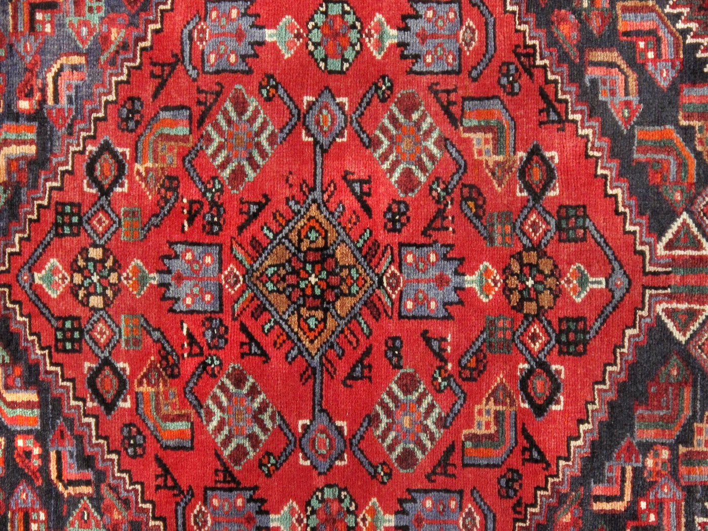 Canvello Vintage Joshegan Red Blue Area Rug - 4'2" X 6'7" - Canvello