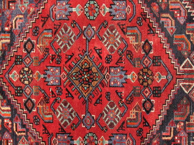 Canvello Vintage Joshegan Red Blue Area Rug - 4'2" X 6'7" - Canvello