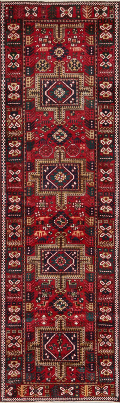 Canvello Vintage Karajeh Wool Area Designer Rugs - 3'2" X 10'8" - Canvello