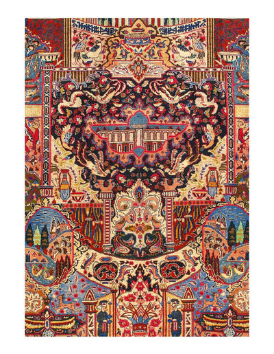 Canvello Vintage Kashmar Red And Beige Rugs - 9'6'' X 12'9'' - Canvello