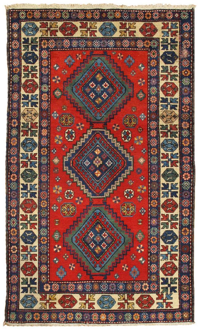 Canvello Vintage Kazak Dark Red Area Rug - 4'4" X 6'11" - Canvello