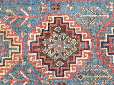 Canvello Vintage Kazak Light Blue Area Rug - 3'11" X 10'1" - Canvello