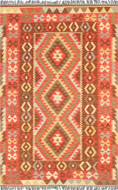 Canvello Vintage Kilim Multi Lamb's Wool Area Rug - 3'3" X 5'1" - Canvello