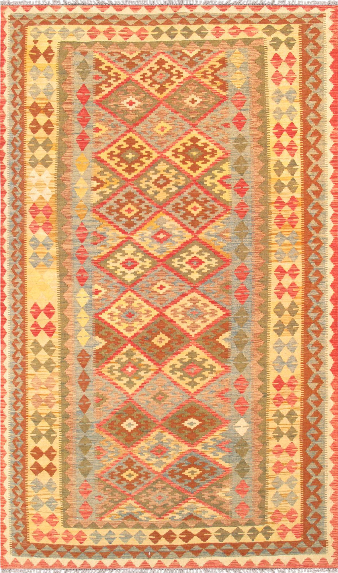 Canvello Vintage Kilim Multi Lamb's Wool Area Rug - 4'11" X 8'5" - Canvello