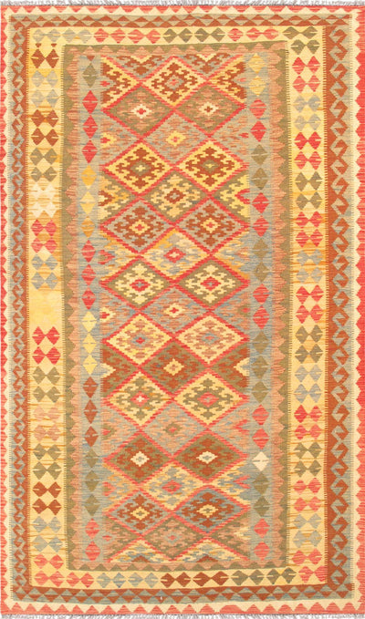 Canvello Vintage Kilim Multi Lamb's Wool Area Rug - 4'11" X 8'5" - Canvello