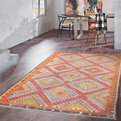 Canvello Vintage Kilim Multi Lamb's Wool Area Rug - 5'11" X 10'10" - Canvello