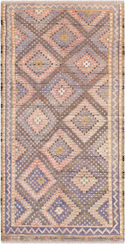 Canvello Vintage Kilim Multi Lamb's Wool Area Rug - 5'7" X 11'7" - Canvello