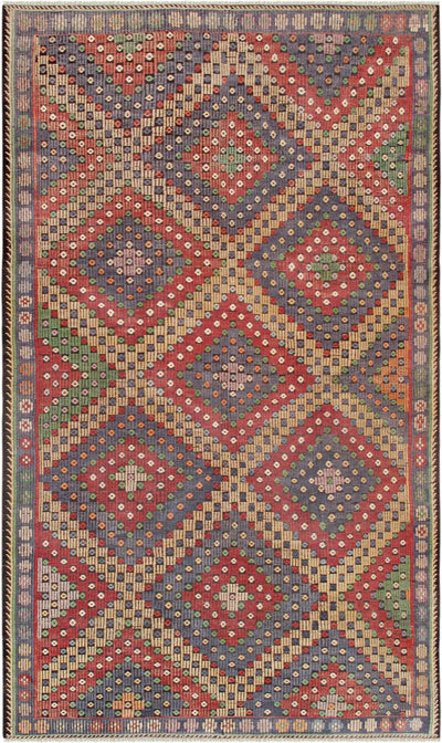 Canvello Vintage Kilim Multi Lamb's Wool Area Rug - 6' X 10'5" - Canvello