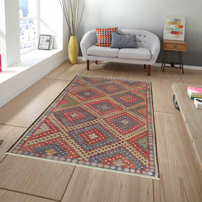 Canvello Vintage Kilim Multi Lamb's Wool Area Rug - 6' X 10'5" - Canvello