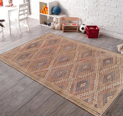 Canvello Vintage Kilim Multi Lamb's Wool Area Rug - 6' X 11'4" - Canvello