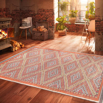 Canvello Vintage Kilim Multi Lamb's Wool Area Rug - 6'3" X 11'3" - Canvello