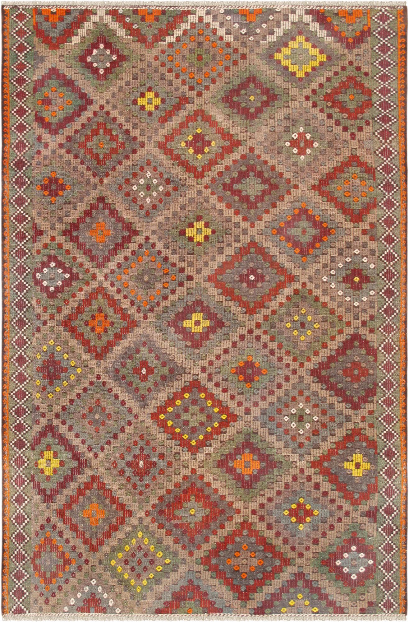 Java Cavallo Wool Rug Canvello Vintage Kilim Multi Lamb's Wool Area Rug- 6'5