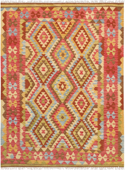 Canvello Vintage Kilim Multi Wool Area Rug - 5' X 6'9" - Canvello