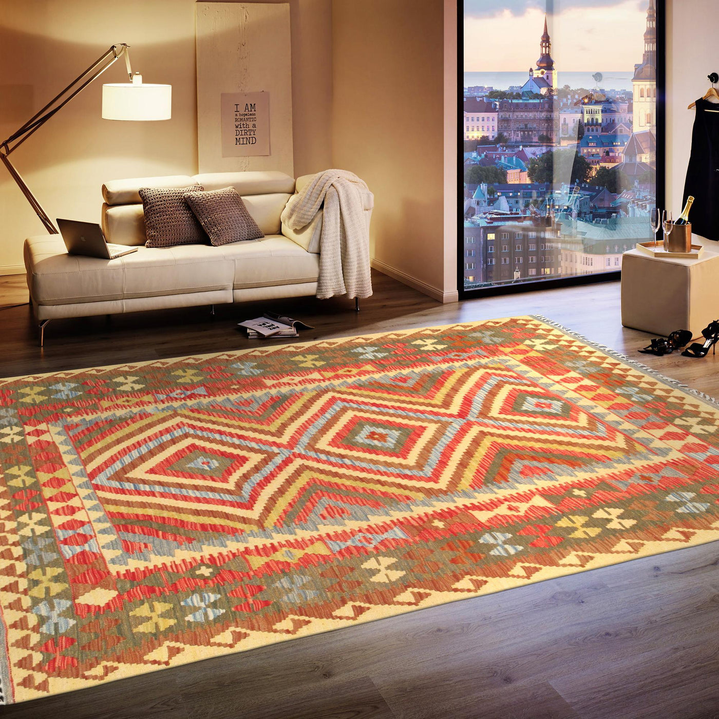 Canvello Vintage Kilim Multi Wool Area Rug - 5'1" X 6'5" - Canvello