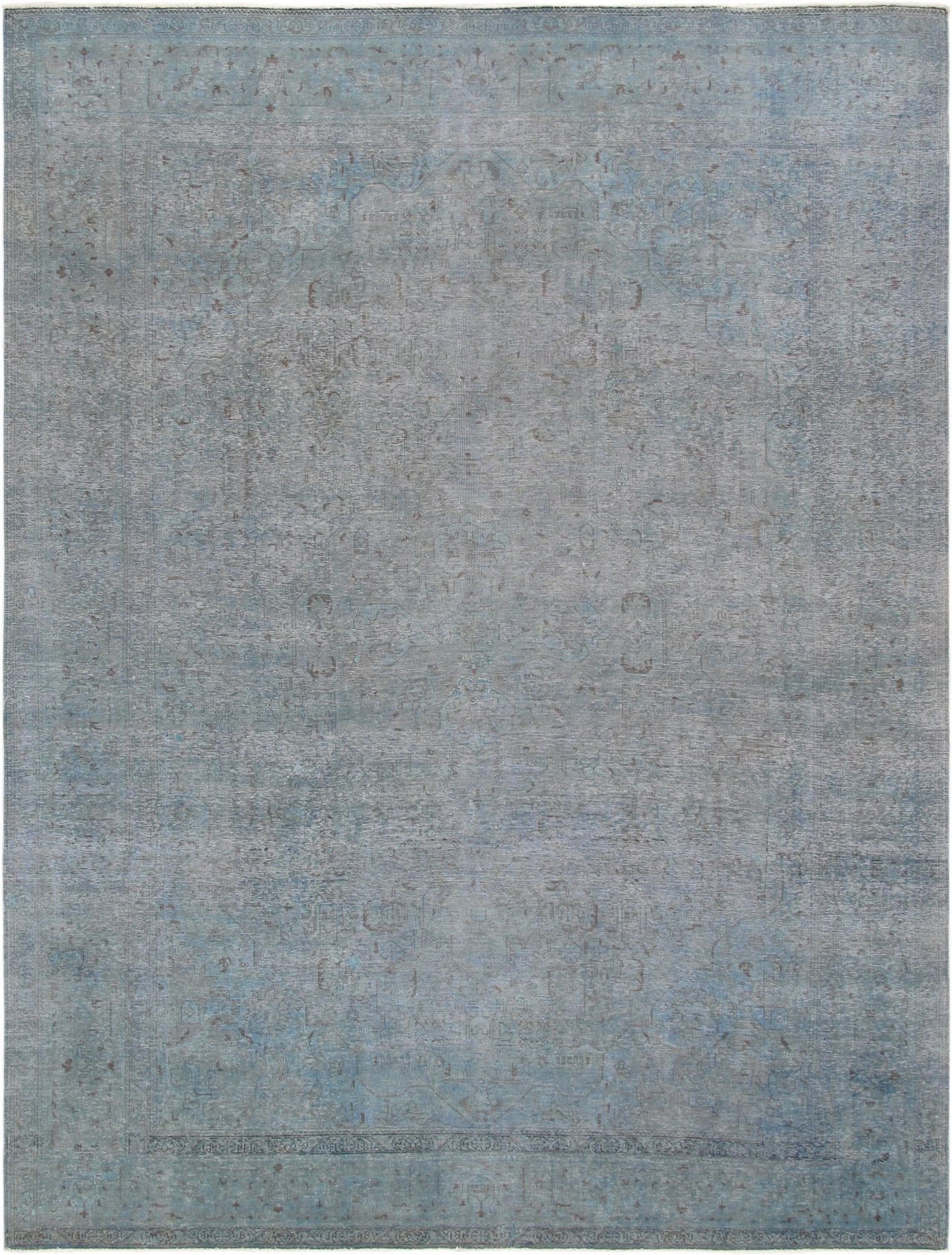 Canvello Vintage Lamb's Wool Blue Overdyed Rug - 9'5" X 12'8" - Canvello