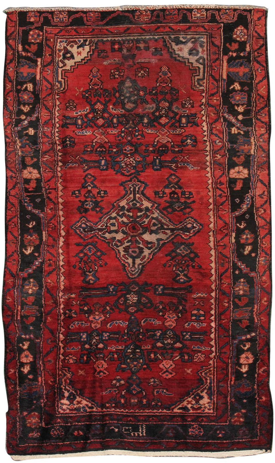 Canvello Vintage Lilian Hand-Knotted Lamb's Wool Area Rug- 3'11" X 6'9"