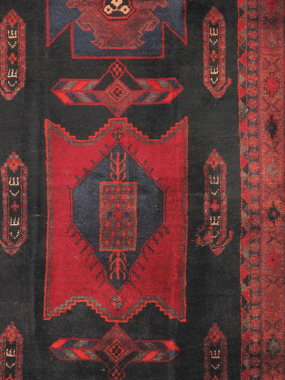 Canvello Vintage Lori Red And Black Rugs - 4'4" X 9'8"