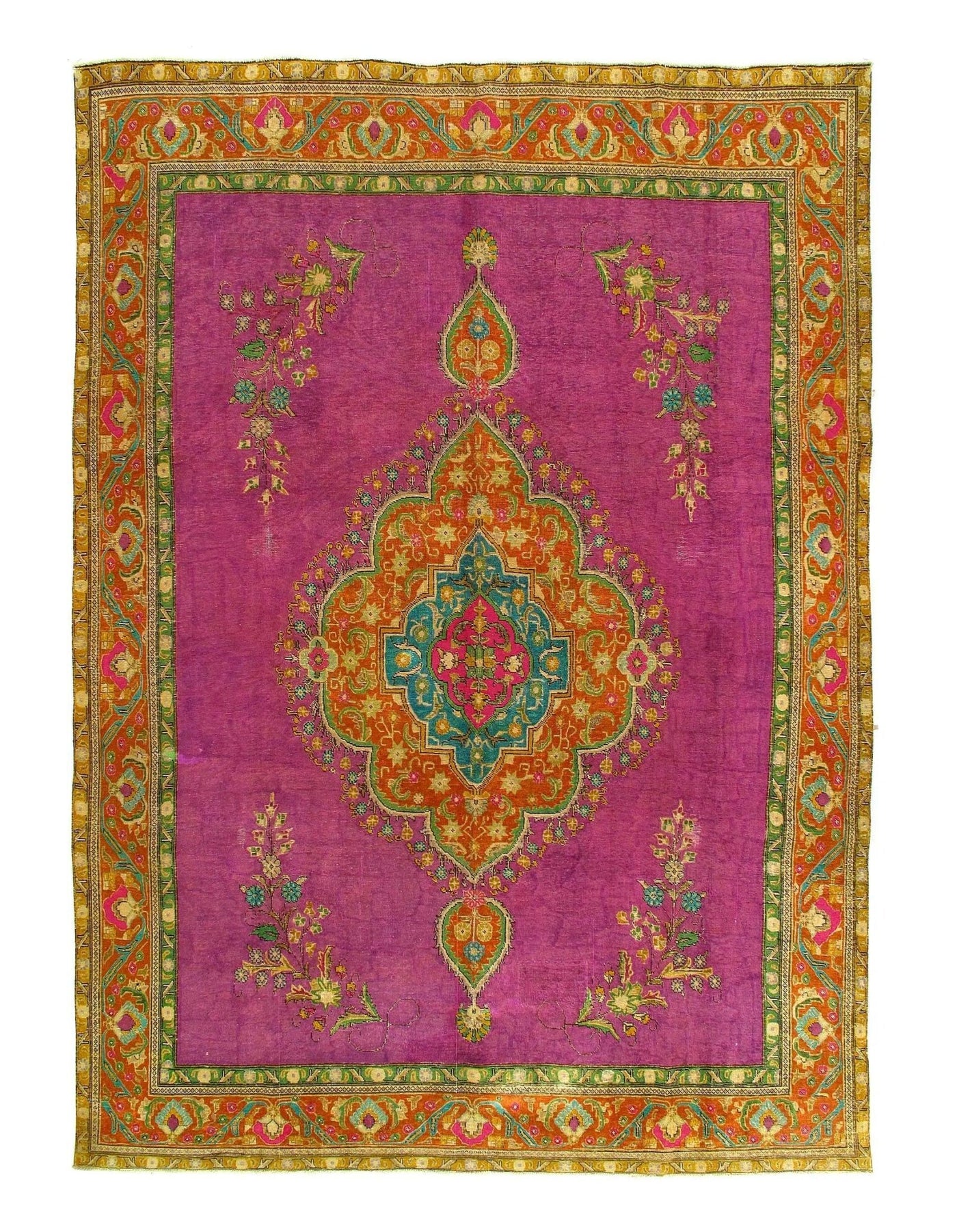 Canvello Vintage Modern Over - Dyed Purple Rug - 9'8"x13'8" - Canvello