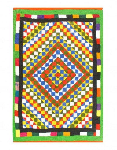 Vintage Multi Color Modern Textile rug 4'11'' X 7'3''