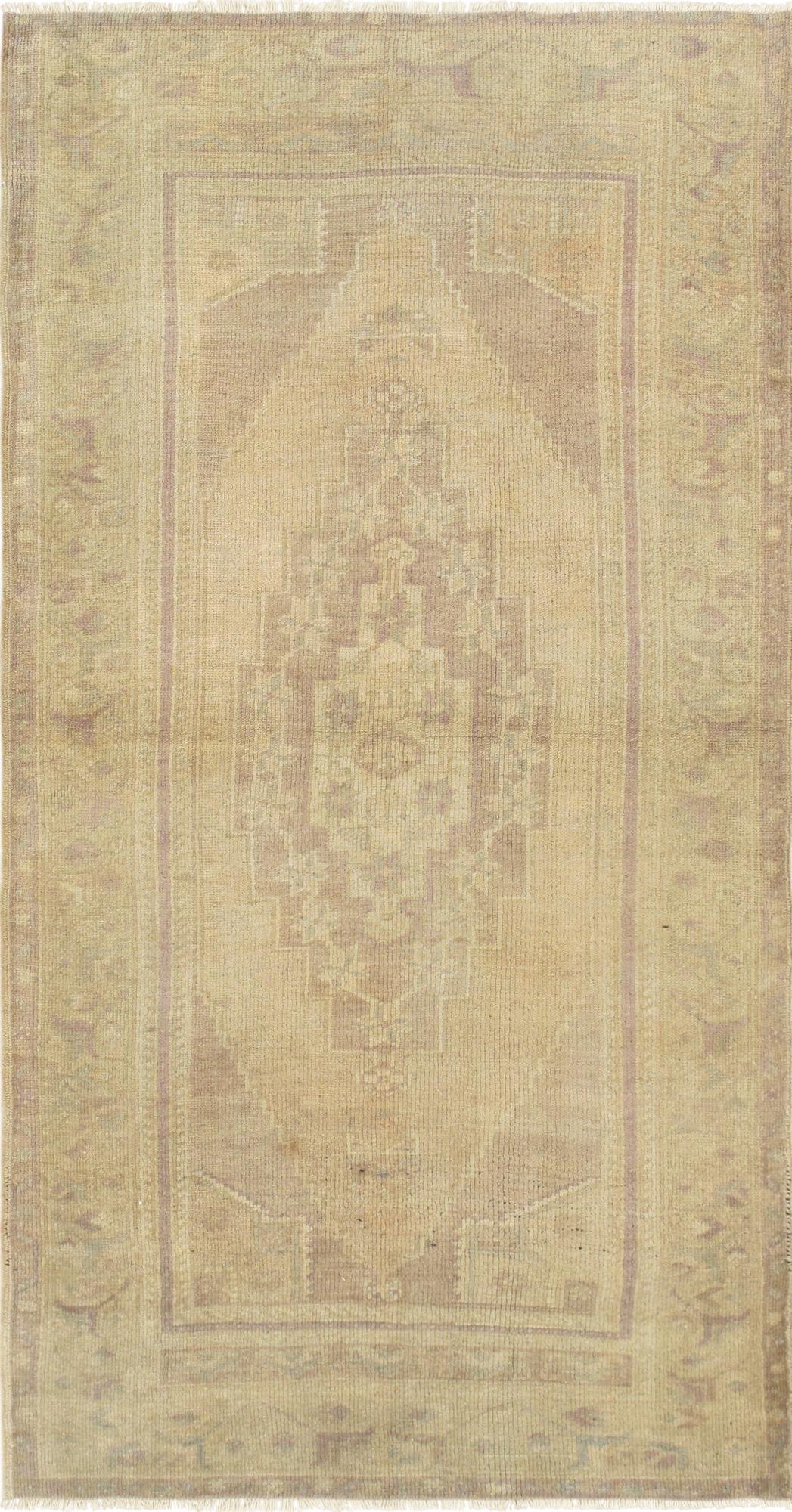 Canvello Vintage Oushak Beige Lamb's Wool Area Rug - 3'4" X 6'3" - Canvello