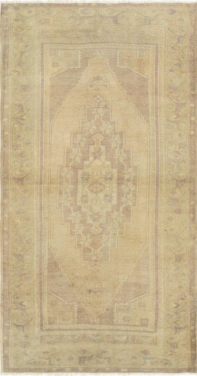 Canvello Vintage Oushak Beige Lamb's Wool Area Rug - 3'4" X 6'3" - Canvello