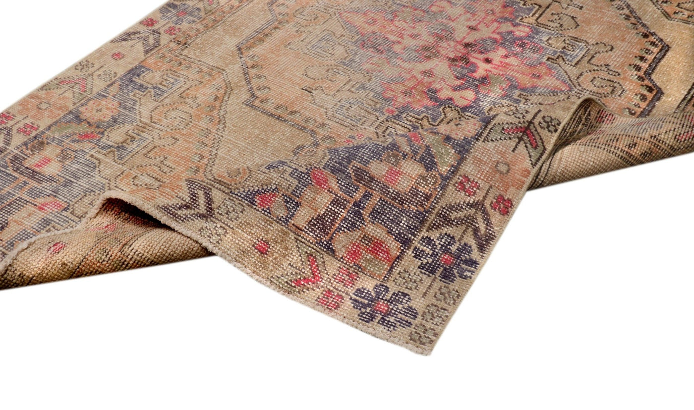 Canvello Vintage Oushak Beige Lamb's Wool Area Rug - 4'4" X 7' - Canvello