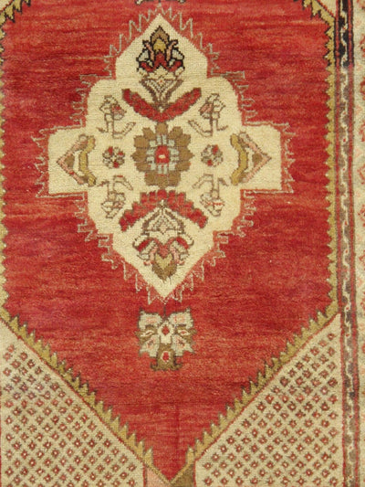 Canvello Vintage Oushak Coral Lamb's Wool Area Rug- 3'8" X 6'4"