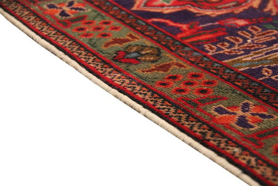 Canvello Vintage Overdye Red Wool Area Rug- 9'6" X 12'8"