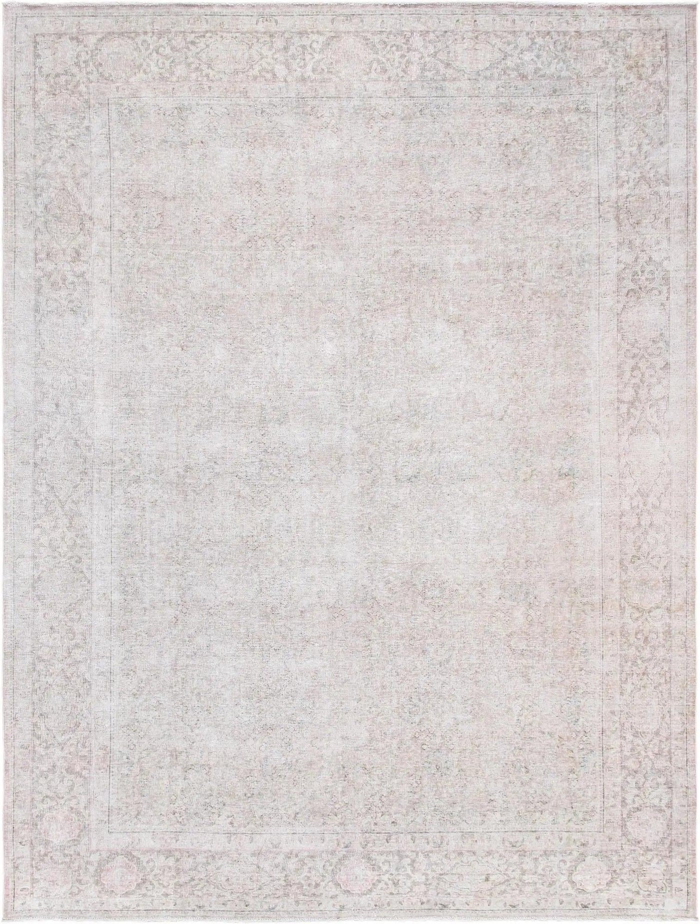 Canvello Vintage Overdyed Beige Silkroad Rug - 9' X 12'2" - Canvello