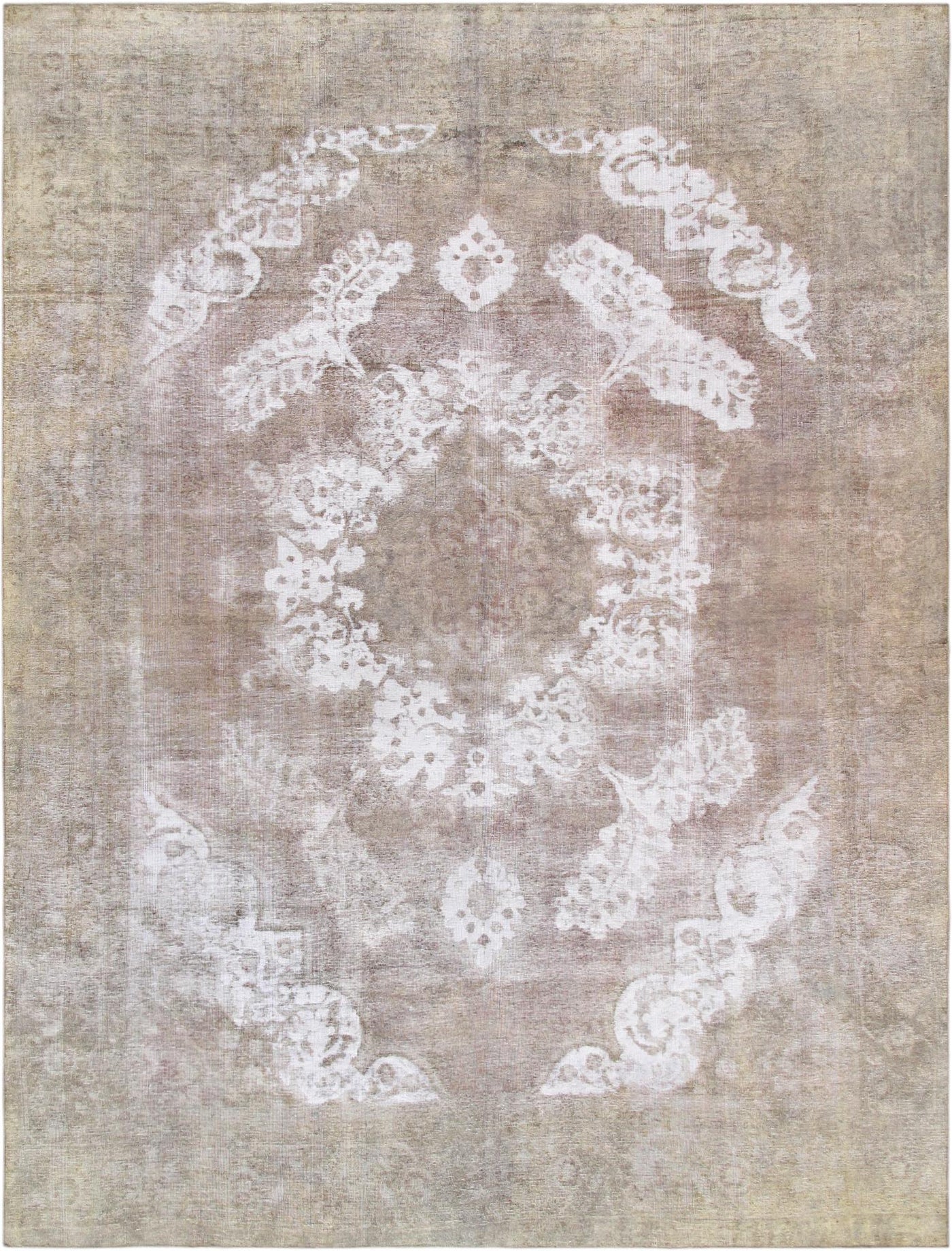 Canvello Vintage Overdyed Beige Silkroad Rugs - 9'2" X 12'6" - Canvello